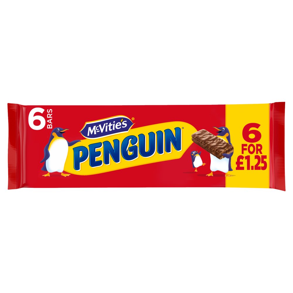 McVitie's Penguin Original Biscuit Bars Multipack 6 x 24.6g, 148g