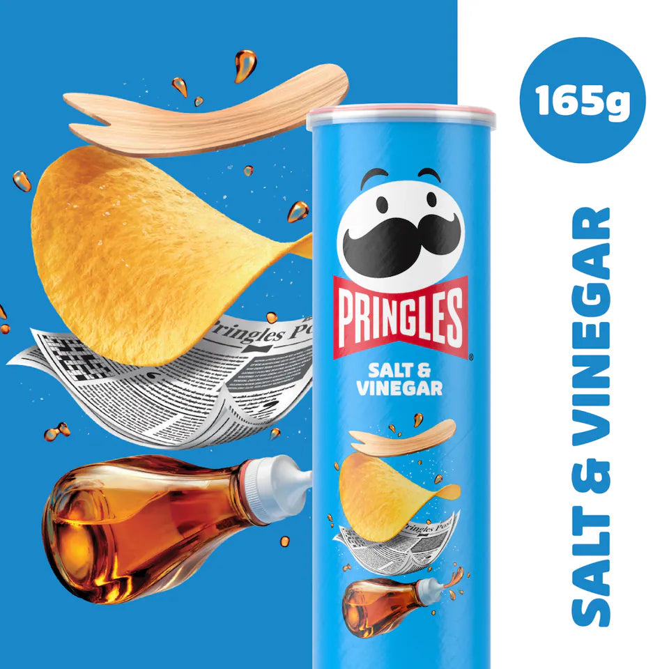 Pringles Salt & Vinegar Sharing Crisps 165g