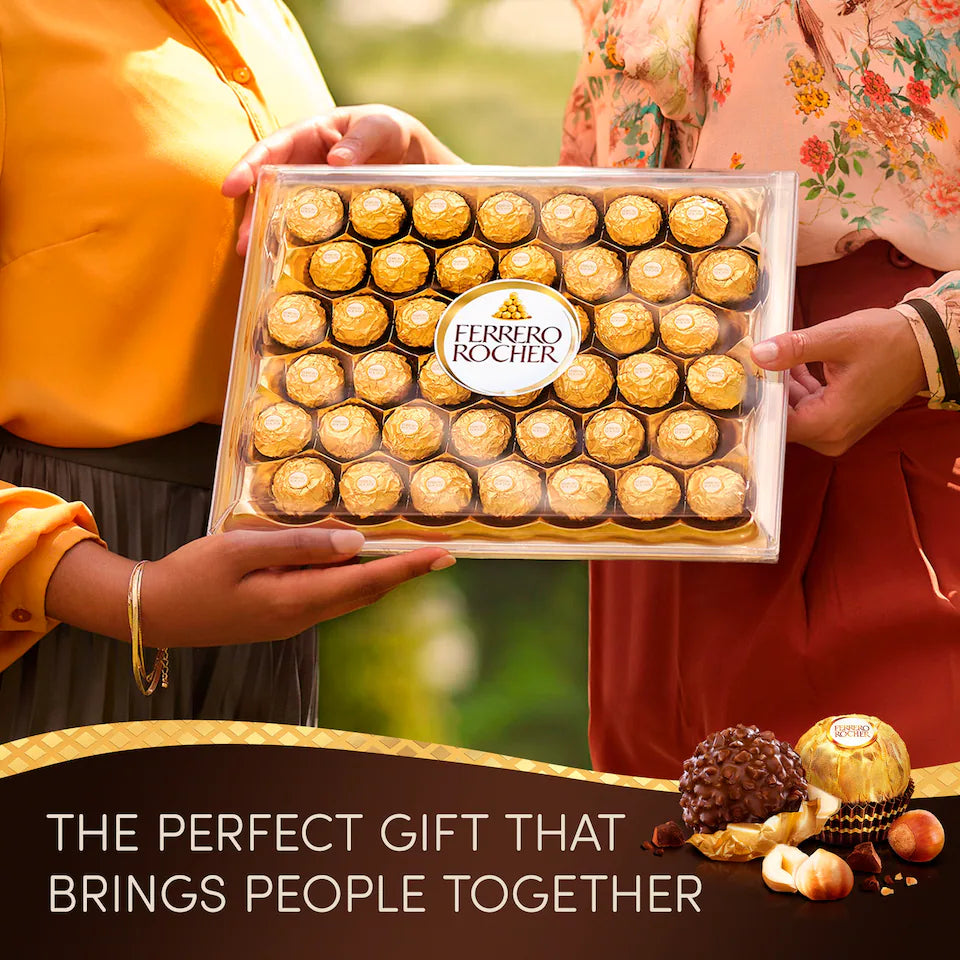 Ferrero Rocher Milk Chocolate Hazelnut Pralines Gift Box of Chocolates 16 Pieces 200g
