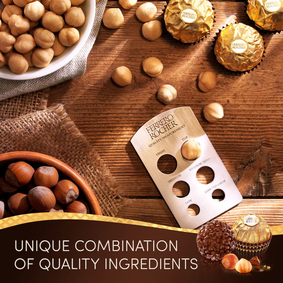 Ferrero Rocher Milk Chocolate Hazelnut Pralines Gift Box of Chocolates 16 Pieces 200g