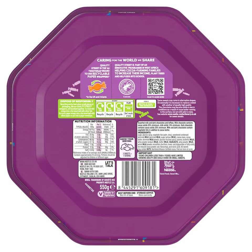 Quality Street Chocolate Tub 550g