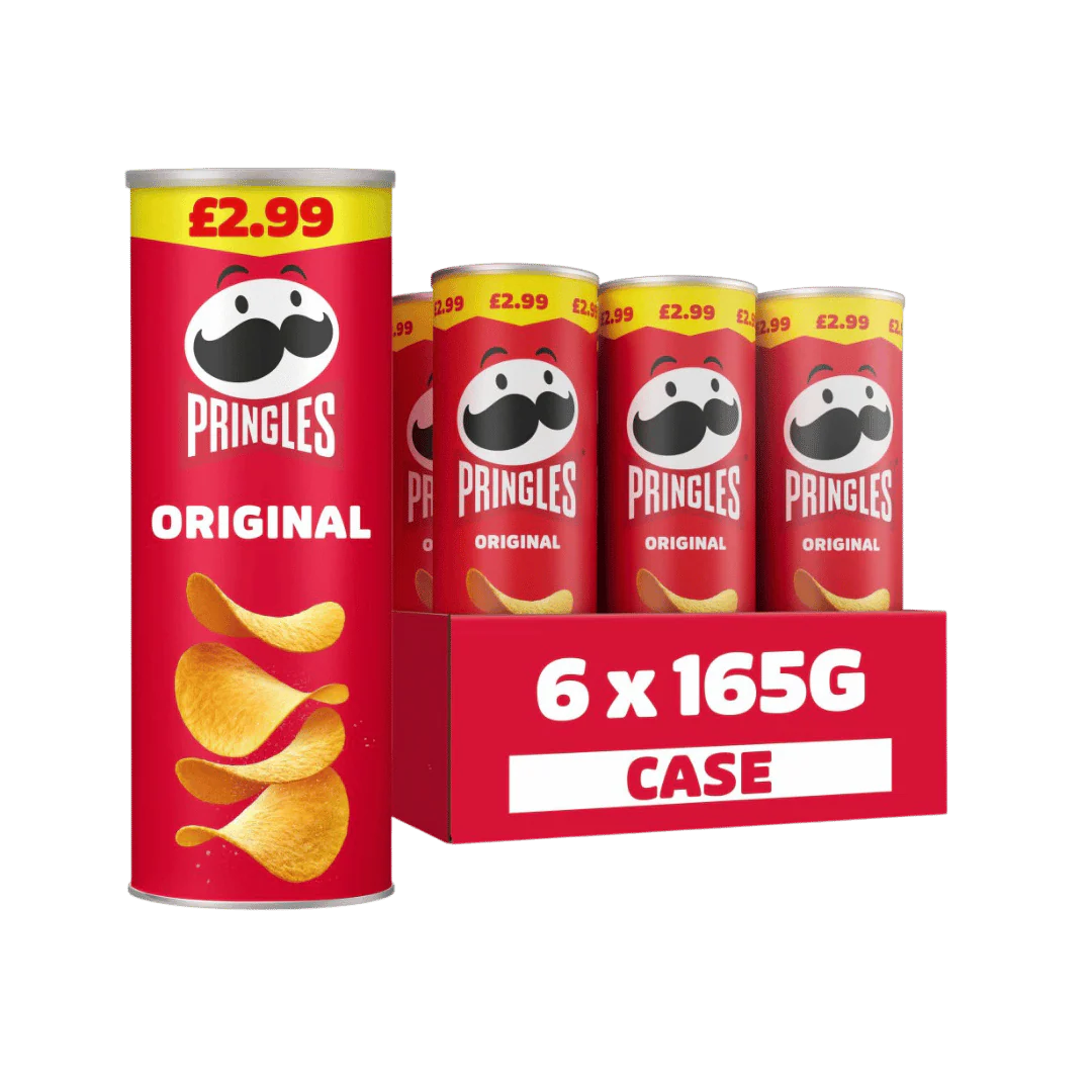 Pringles Original Snacking Crisps Pack of 6 x 165g
