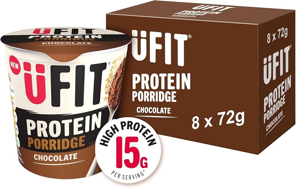 UFIT Chocolate Protein Porridge Pots Pack of 8 x 72g – Healthy Instant Breakfast