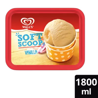 Wall's Soft Scoop Vanilla Ice Cream Dessert Tub 1800ml