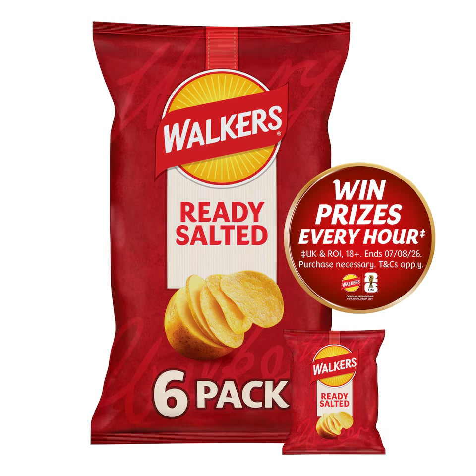 Walkers Ready Salted Crisps Multipack 6x25g