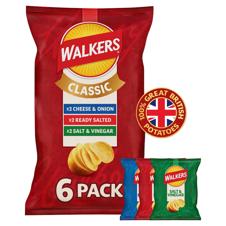 Walkers Classic Variety Multipack Crisps 6x25g