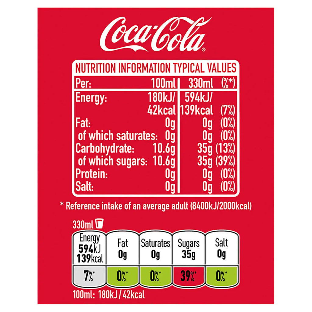 Coca-Cola Soft Drink 330ml Can (Pack of 24)