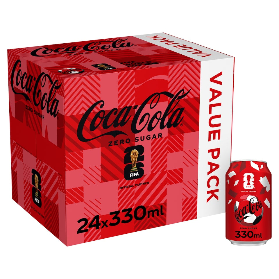 Coca-Cola Zero Sugar Soft Drink Cans 24 x 330 mL