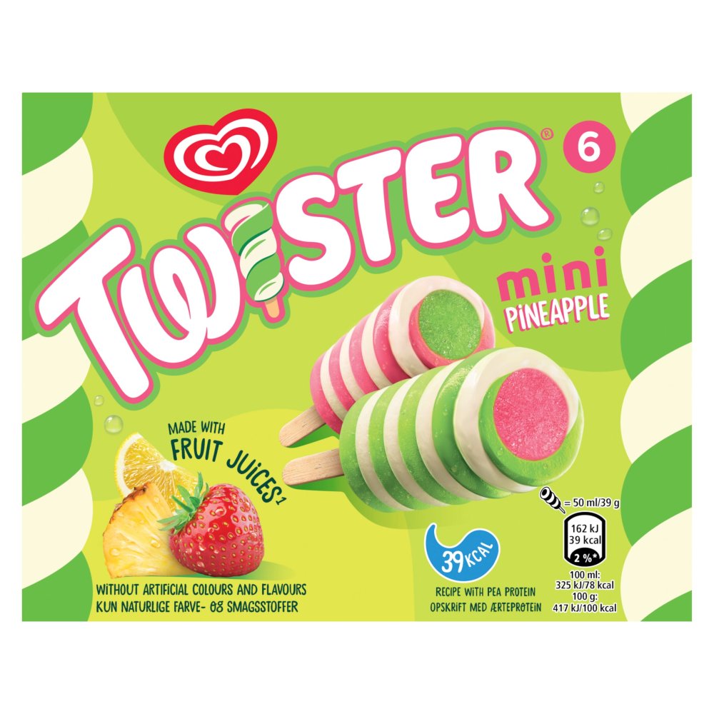 Twister Mini Pineapple Ice Cream Lollies 6 x 50ml